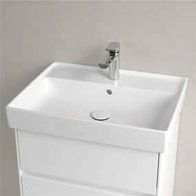 VILLEROY &amp; BOCH Collaro závesné umývadlo s otvorom, s prepadom, 600 x 470 mm, Stone White, s povrchom CeramicPlus, 4A3360RW
