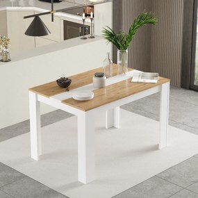 Obdĺžnikový jedálenský stôl Houseland Future 02 biely/dub Castello