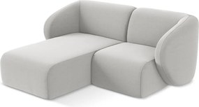 Svetlosivá zamatová rohová pohovka (ľavý roh/s leňoškou) Lani – Makamii