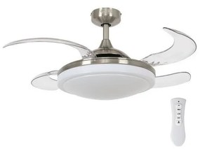 FANAWAY 212982- Stropný ventilátor EVORA 2xE27/20W/230V chróm + diaľkové ovládanie