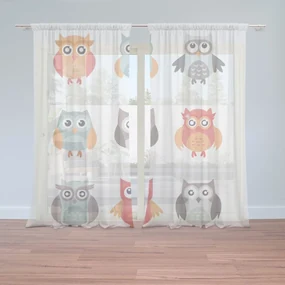 Sablio Záclony Sovy: 2ks 150x250cm