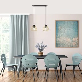 Luster na lanku AGAT 2xE27/15W/230V zlatá/čierna