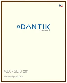 DANTIK rám na obraz 40x50 | ALU Hnědá umbra broušená (Plexi Čiré)