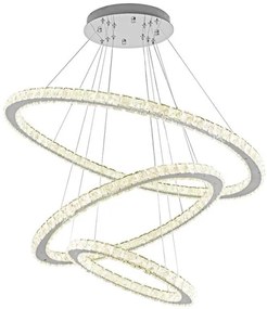 LED Stmievateľný luster na lanku LED/210W/230V 3000-6500K strieborná + DO