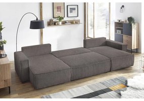 Tmavosivá menčestrová rozkladacia rohová pohovka do "U" Nihad – Bobochic Paris