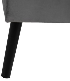 Noela Zamatová lavica s čiernou podnožou MOZA šedá