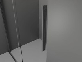 Mexen Velar, sprchový kút s posuvnými dverami 140(dvere) x 85(stena) cm, 8mm číre sklo, grafitová matná, 871-140-085-01-66