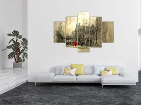 Obraz - Skica mestečka (150x105 cm)