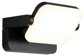 Vonkajšia nástenná lampa čierna vrátane LED nastaviteľná - Kamile