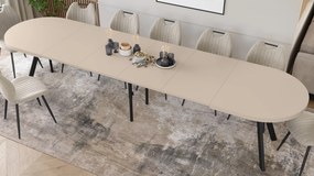 Mazzoni EXPANSO Kašmír / čierne nohy - OVÁLNY ROZKLADACÍ STÔL 160-360 cm PRE 16-18 OSÔB