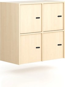 Nadstavba pre skrine FRAME, 4x dvere, 872 x 450 x 854 mm, mechanický zámok, breza