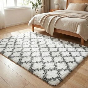 Protišmykový koberec DECOR biely / sivý 1