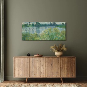 Obraz - Claude Monet, Banks of the Seine, reprodukcia (120x50 cm)