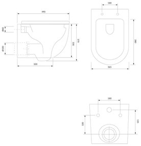 OMNIRES OTTAWAMWBM - Závesné WC s SoftClose sedátkom OTTAWA keramika/matná biela