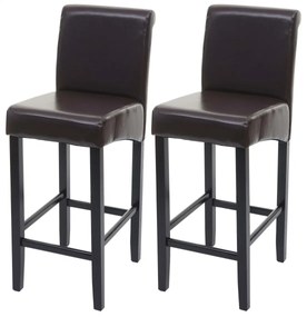 Barová stolička Lance (SET 2 ks) ~ drevené nohy tmavé - Hnedá
