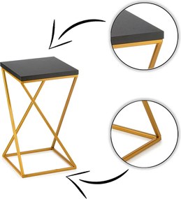 STOJAN NA KVETINÁČ LOFT7 40X24X24 CM ZLATÁ/ČIERNA