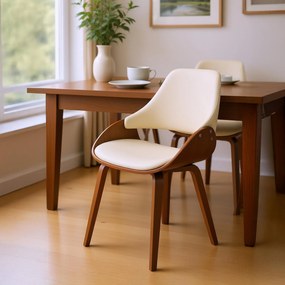 Sada 2 ks jedálenskej stoličky Vangale, látka - orech/krémová