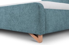 Posteľ Flamingo 180x200 cm, morská modrá štruktúrovaná tkanina