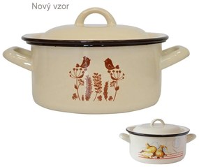 Kastról smalt + pokr. 26cm/6,0L dekor Vtáčik KLC
