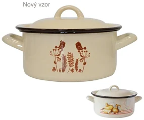 Kastról smalt + pokr. 26cm/6,0L dekor Vtáčik KLC