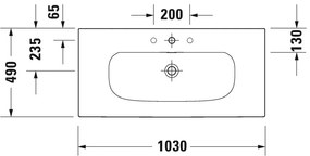 Duravit Viu - Umývadlo do nábytku 1030x490 mm, biela 2344100060