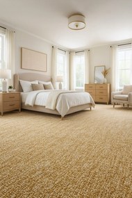 Timzo, Metrážny koberec Olympic 2815 cognac, na mieru, šíře 3m,4m,5m, hnedá, filc, obývacia izba