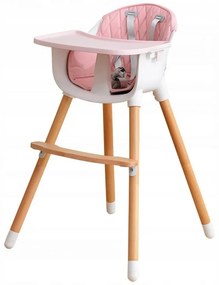 Detská jedálenská stolička 2v1 | svetlo ružová