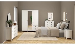 Biela šatníková skriňa so zrkadlom 150x199x58 cm Madrid – Tvilum