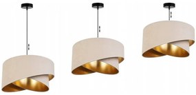 Moderná lampa s asymetrickým krémovo bielym tienidlom so zlatým stredom