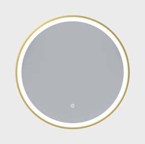 Erga Olivia, okrúhle LED zrkadlo 60cm, zlatý kovový rám, 1380 lm, 6500K, predné osvetlenie, ERG-V01-202-6060-GD