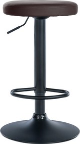Barová stolička Ponte - koženka, čierny rám - Hnedá