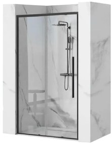 Rea Solar Black, posuvné sprchové dvere 140 x 195 cm, 6mm číre sklo, čierny profil, REA-K6359