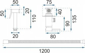 Rea Loop Lungo, podomietková bidetová batéria, zlatá matná, REA-B6311