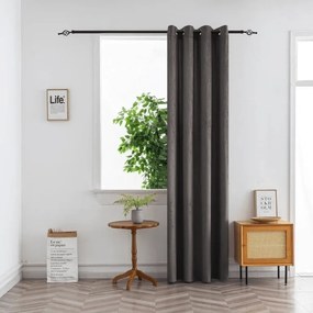 Zatemňovací záves DUNES VELVET 140x250 cm, tmavosivý Zavesenie: Kovové krúžky