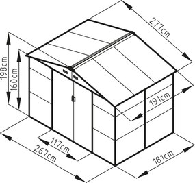 Záhradný domček G21 GAH 529 - 277 x 191 cm, antracitový