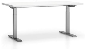 PLAN Kancelársky pracovný stôl SINGLE LAYERS bez prepážok, nastaviteľné nohy, biela