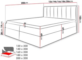 Manželská posteľ 180 cm Fista  (čierna + bledosivá). Vlastná spoľahlivá doprava až k Vám domov. 1122162