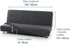 Super strečové poťahy NIAGARA antracitová dvojkreslo s drevenými rúčkami (š. 130 - 160 cm)