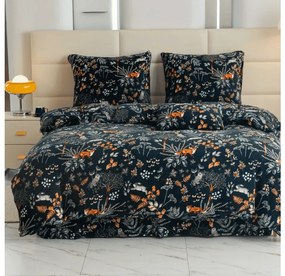 Súprava mikroplyšových obliečok THE FOX AND THE HARE tmavozelené + obliečka mikroplyš SOFT 90x200 cm biele, jednolôžko