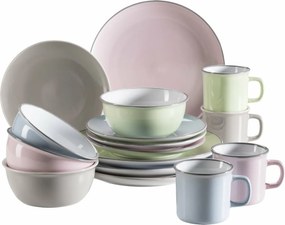 Mäser Jedálenská súprava riadu 16 ks MAILA – svetlomodrá mix