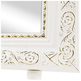 Tempo Kondela Stojanové zrkadlo, biela/bielo-zlatý ornament, LAVAL