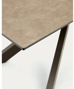 Hnedý rozkladací jedálenský stôl s keramickou doskou 90x160 cm Atminda – Kave Home