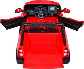 Ramiz Elektrické auto Toyota Hilux pre deti červené + pohon 4x4 + diaľkové ovládanie