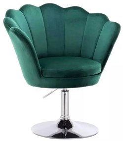 LuxuryForm DESIGN Kreslo FREY VELUR na striebornom tanieri - zelené
