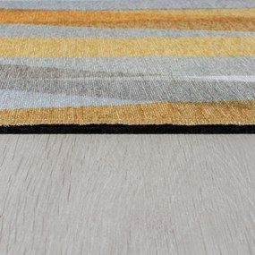 Flair Rugs, AKCIA: 170x240 cm Kusový koberec Match Isabella Stripe Grey/Ochre, žltá, chodba / predsieň