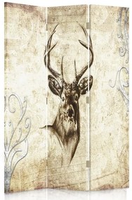 Gario Paraván Jeleň v sépiovej farbe Rozmery: 110 x 170 cm, Prevedenie: Otočný paraván 360°