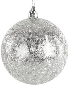 VIANOČNÁ BANKA NA STROMČEK SADA 4 KS (FI) 8 CM STRIEBORNÁ