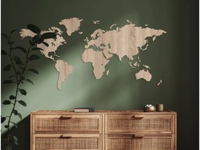 drevko Mapa sveta na stenu Rozmer obrazu: 42 x 86 cm, Farba dekorácie: Čierna