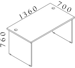 Stôl Visio LUX 136 x 70 cm, orech