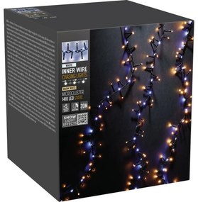 Vonkajšia svetelná reťaz Waterfall, 20 m, 1410 LED, teplá a studená biela, časovač, IP44, 20 m